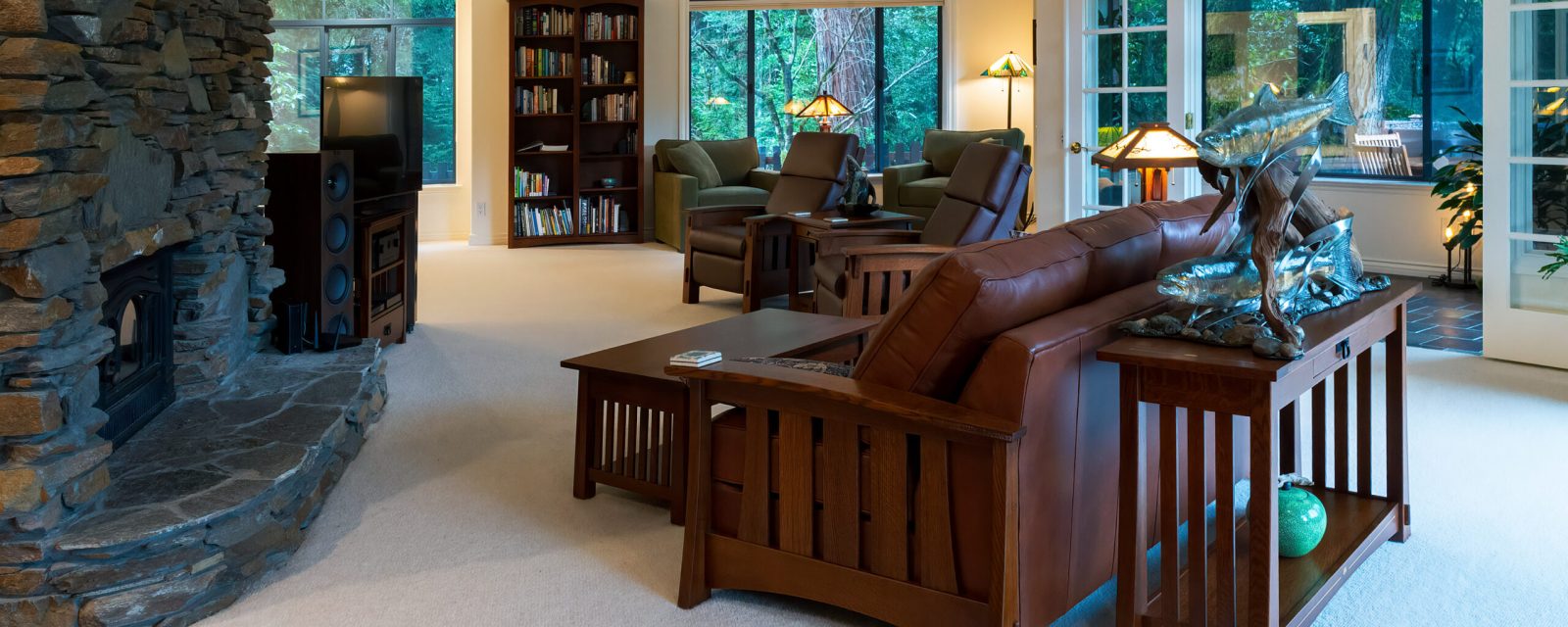 Open Living Room overlooks the river