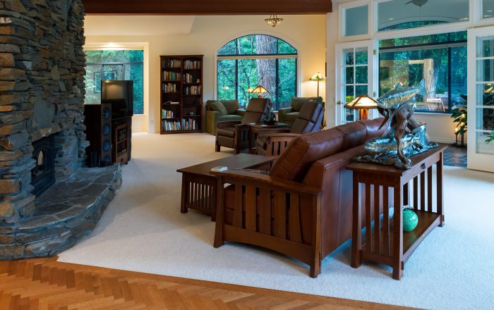 Open Living Room overlooks the river